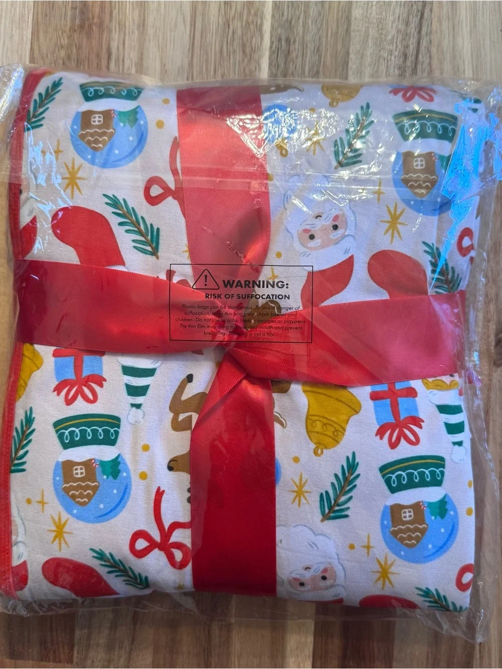 Bamboo Blanket Christmas Santa & Holiday Print 50x50 NEW